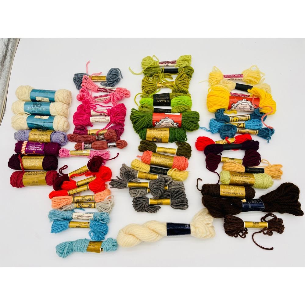 Paternayan Needlepoint Yarn Lot Multicolor Excellent Wool crewel 55 piece